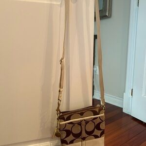 Coach Brown and Tan Crossbody Bag